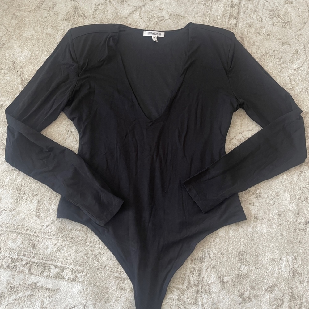Good American Power Shoulder Bodysuit, Size: 3